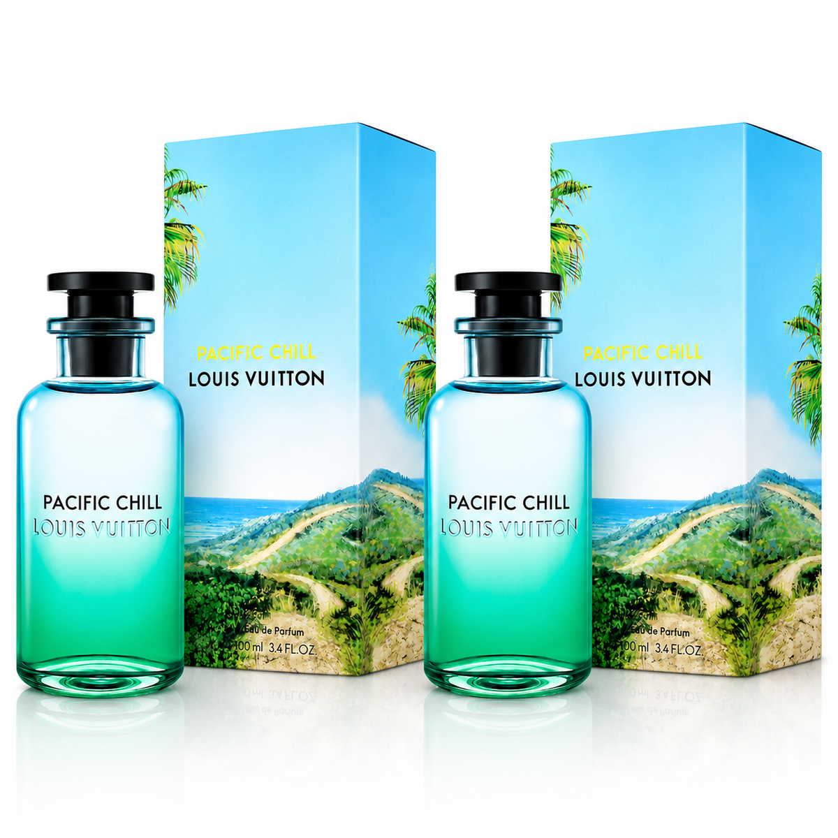 Louis Vuitton Pacific Chill Eau de Parfum , 100ml / 3.4 oz Each (Pack of 2)
